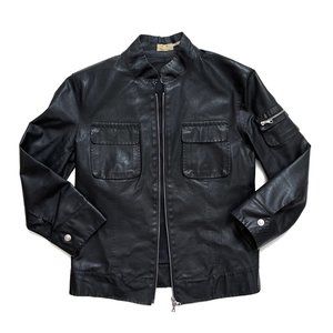 Max Studio Lightweight Black Leather Jacket